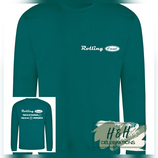 Rolling Oval Sweatshirt For Adults - Jade