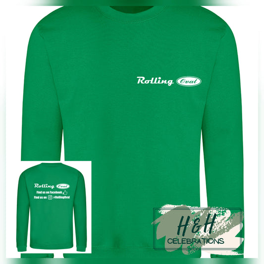 Rolling Oval Sweatshirt For Kids - Kelly Green