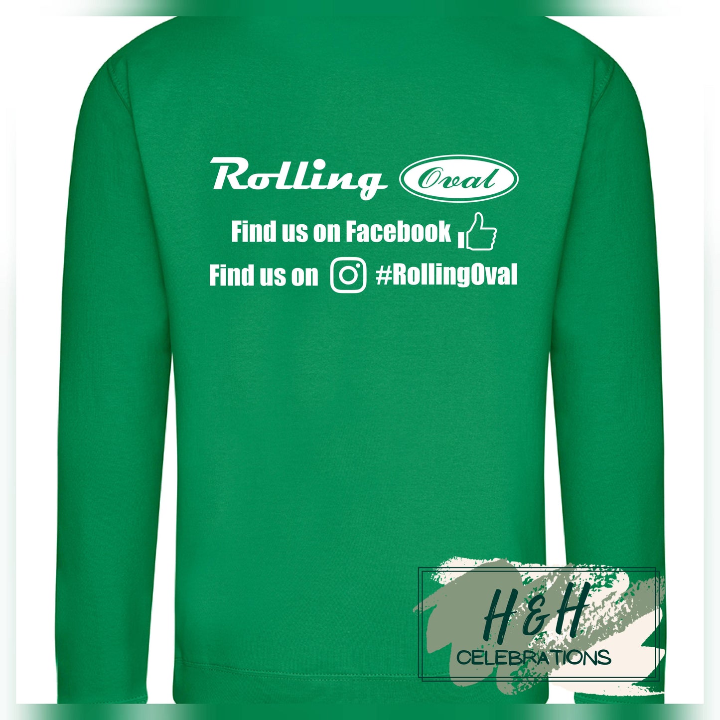 Rolling Oval Sweatshirt For Adults - Kelly Green