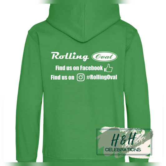 Rolling Oval Hoodie For Adults - Kelly Green