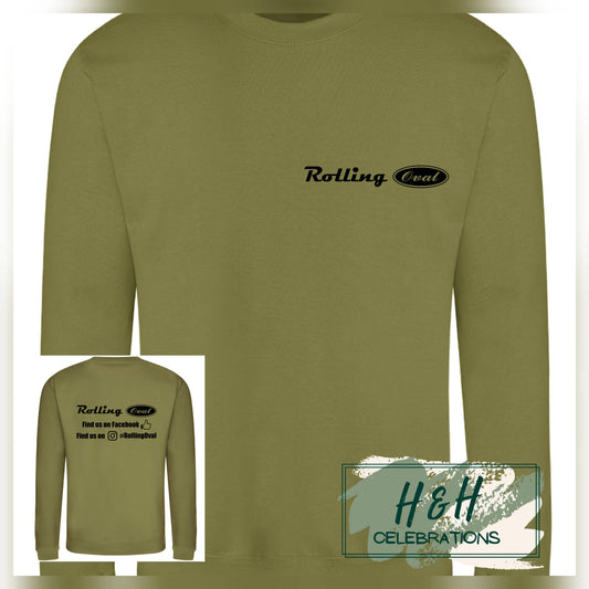 Rolling Oval Sweatshirt For Adults - Khaki