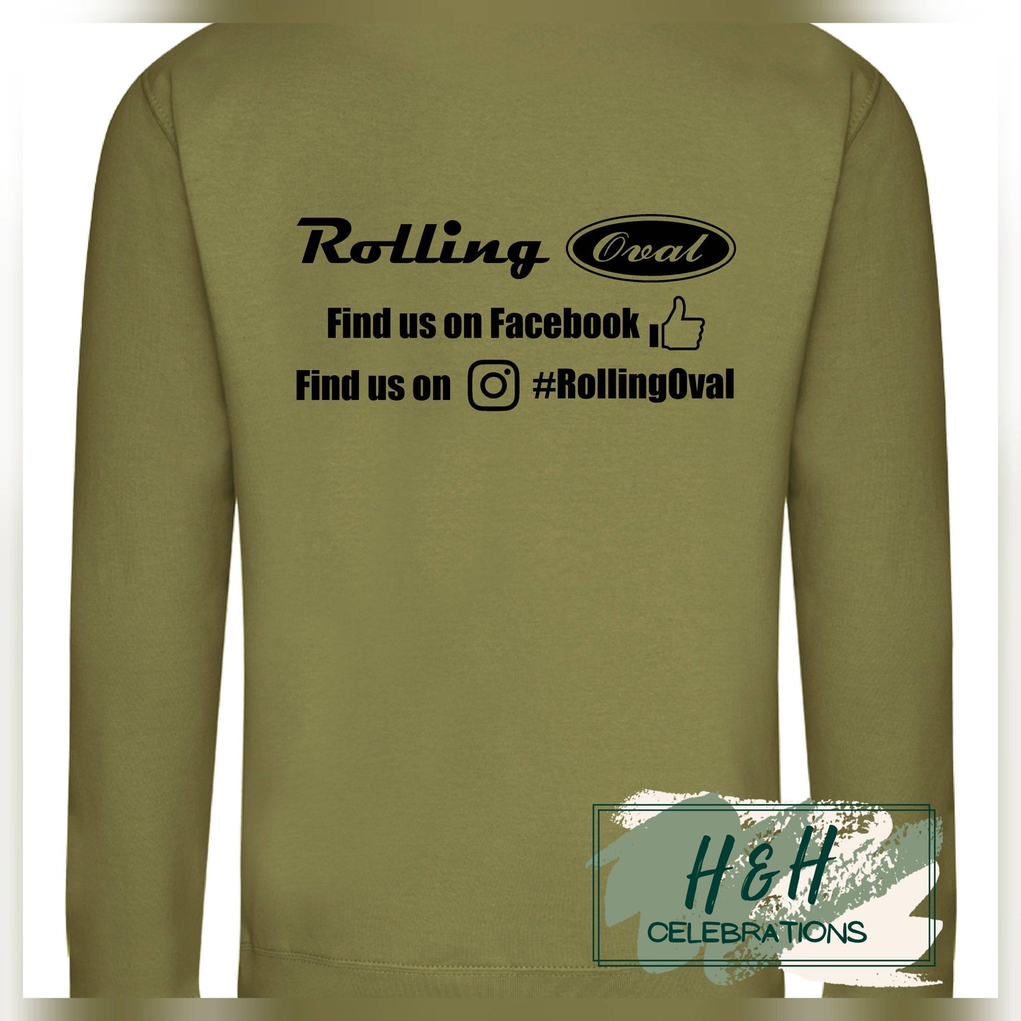 Rolling Oval Sweatshirt For Adults - Khaki