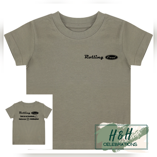 Rolling Oval T-Shirt For Babies - Khaki