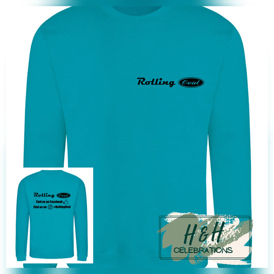 Rolling Oval Sweatshirt For Adults - Lagoon Blue