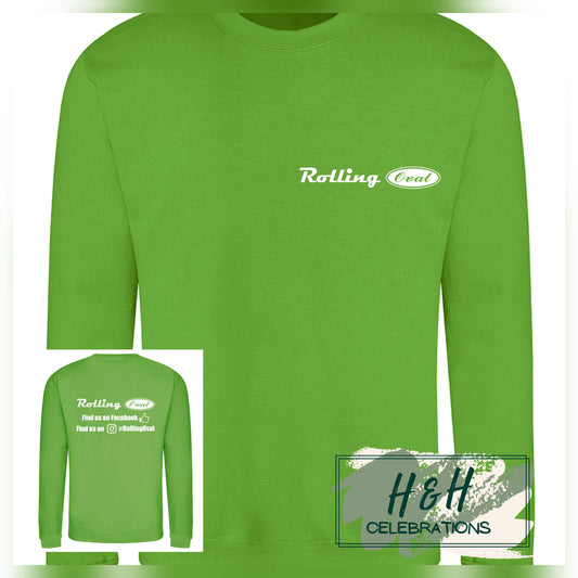 Rolling Oval Sweatshirt For Kids - Lime Green