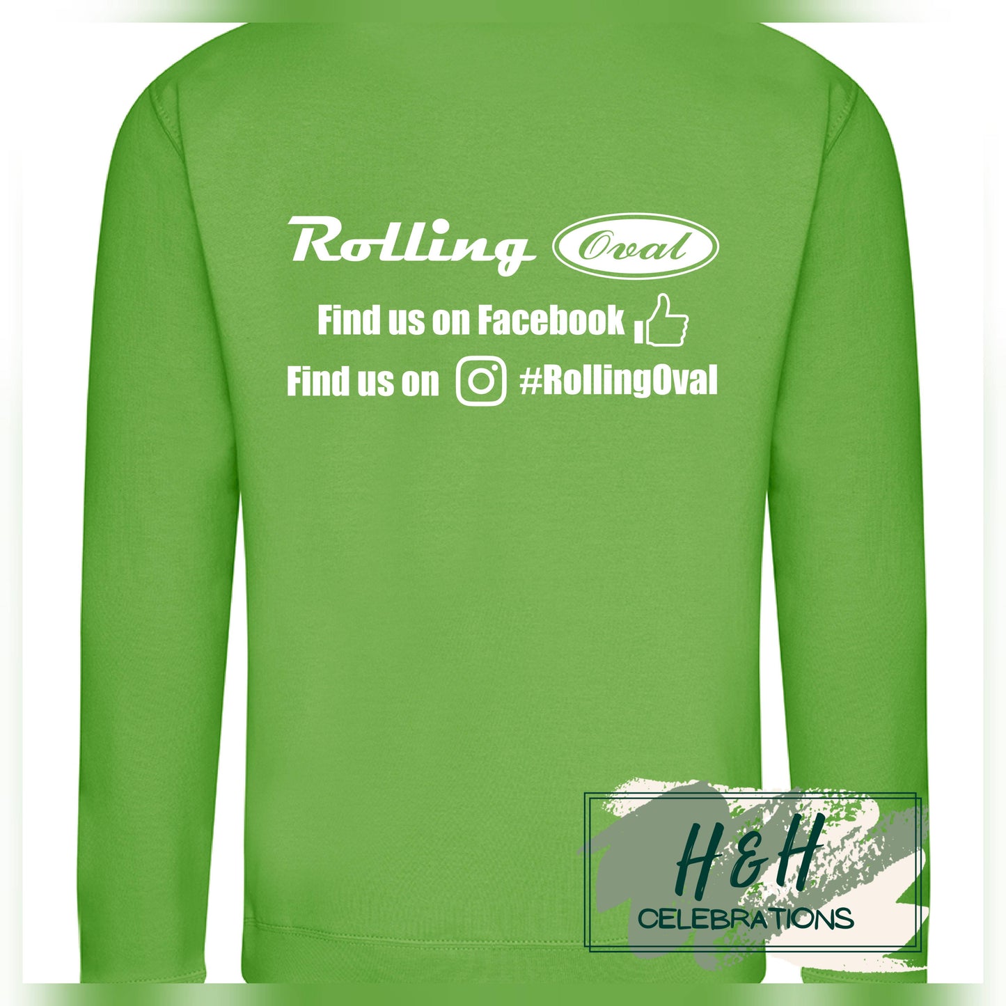 Rolling Oval Sweatshirt For Adults - Lime Green