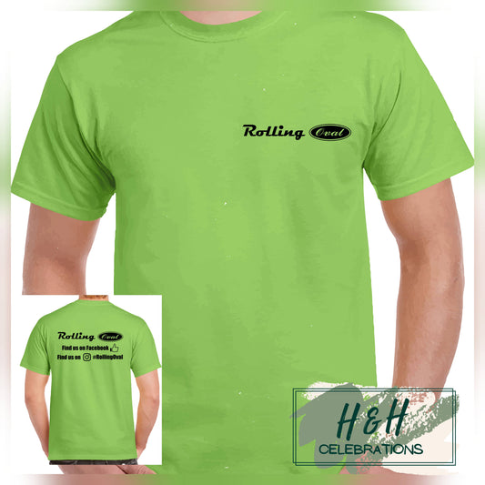 Rolling Oval T-Shirt For Kids - Lime Green