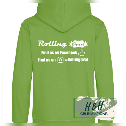 Rolling Oval Hoodie For Adults - Lime Green