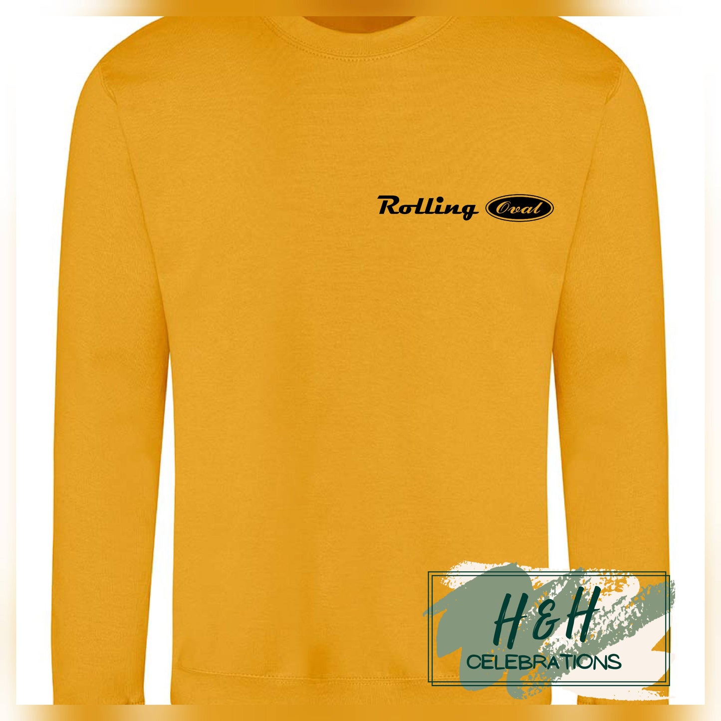 Rolling Oval Sweatshirt For Adults - Mustard