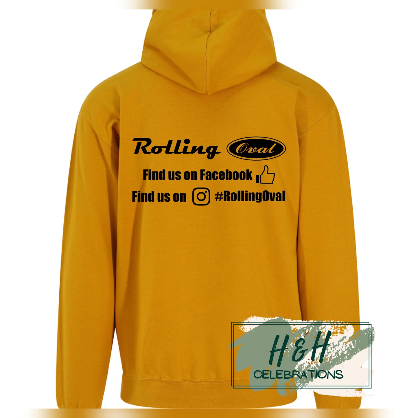 Rolling Oval Hoodie For Adults - Mustard