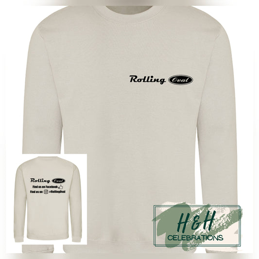 Rolling Oval Sweatshirt For Adults - Natural Stone