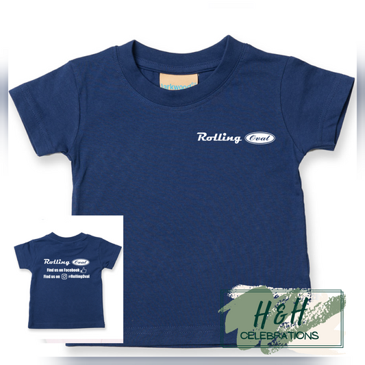 Rolling Oval T-Shirt For Babies - Navy