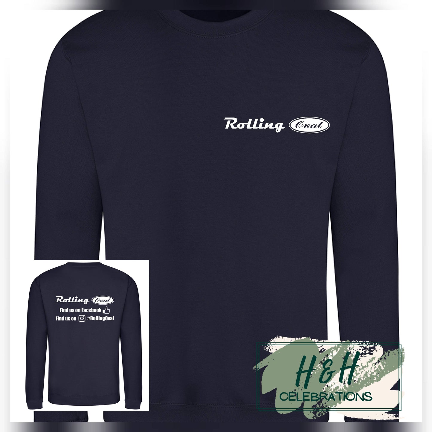 Rolling Oval Sweatshirt For Adults - New French Navy