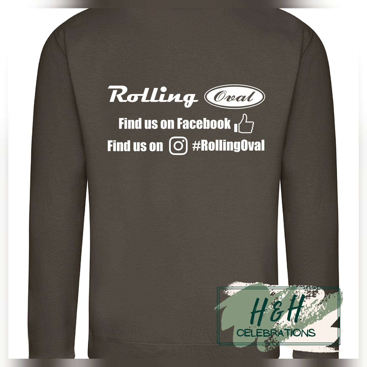 Rolling Oval Sweatshirt For Adults - Olive Green