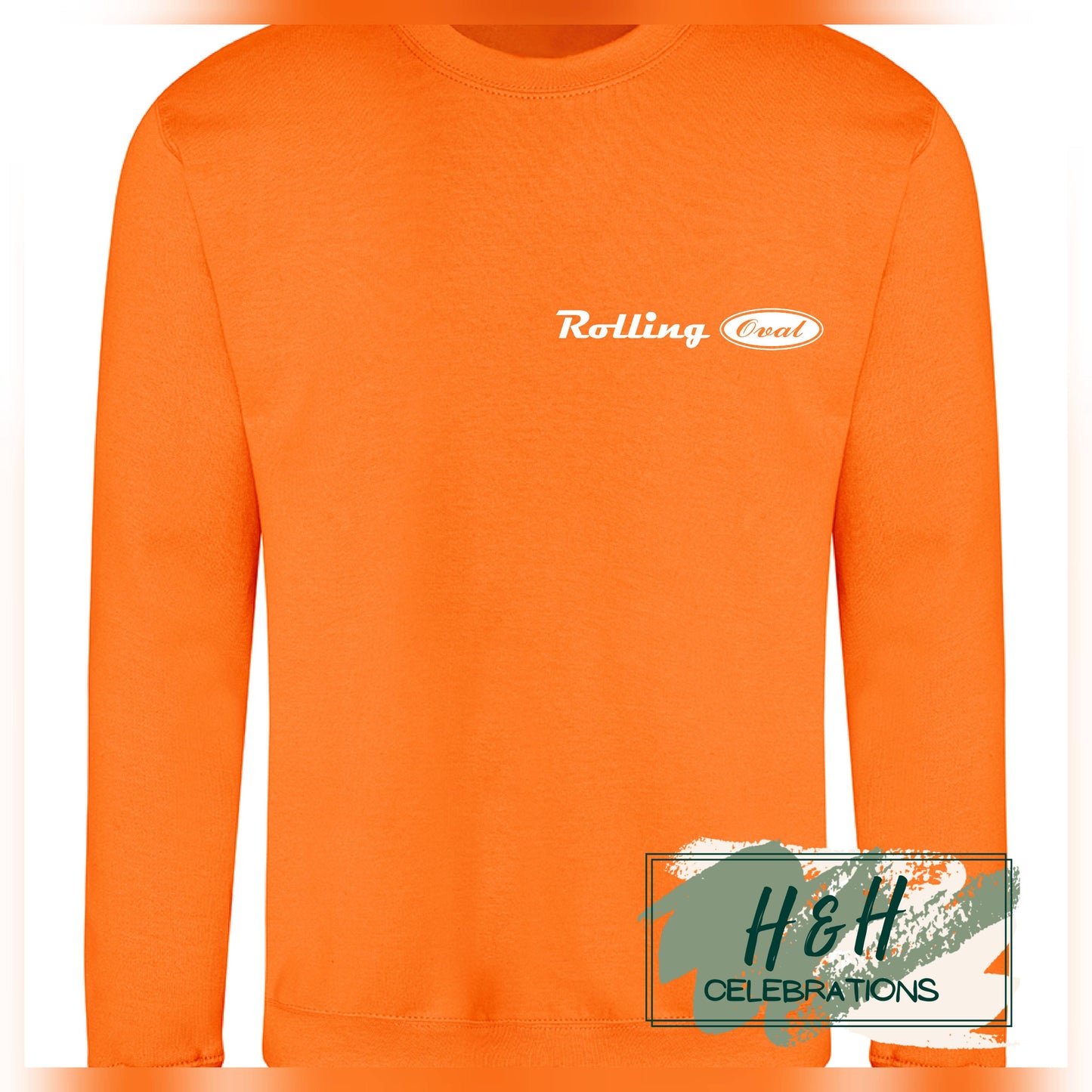 Rolling Oval Sweatshirt For Adults - Orange Crush