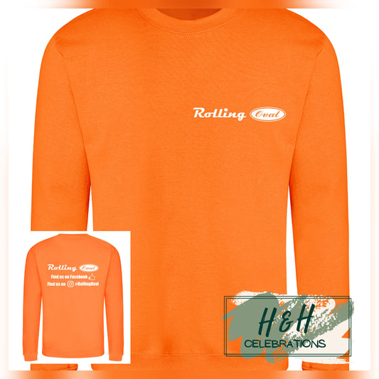 Rolling Oval Sweatshirt For Adults - Orange Crush