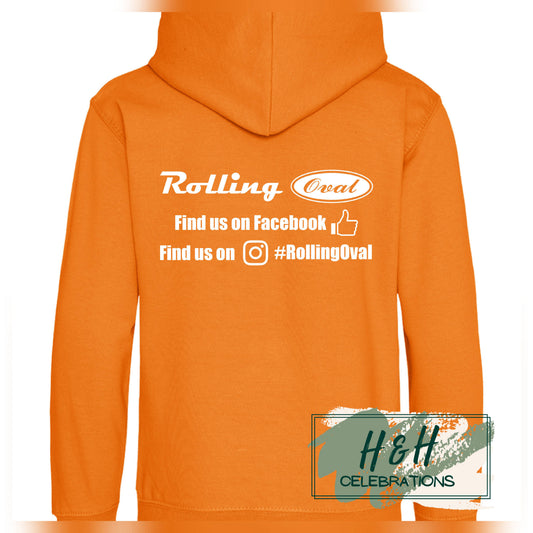 Rolling Oval Hoodie For Adults - Orange Crush