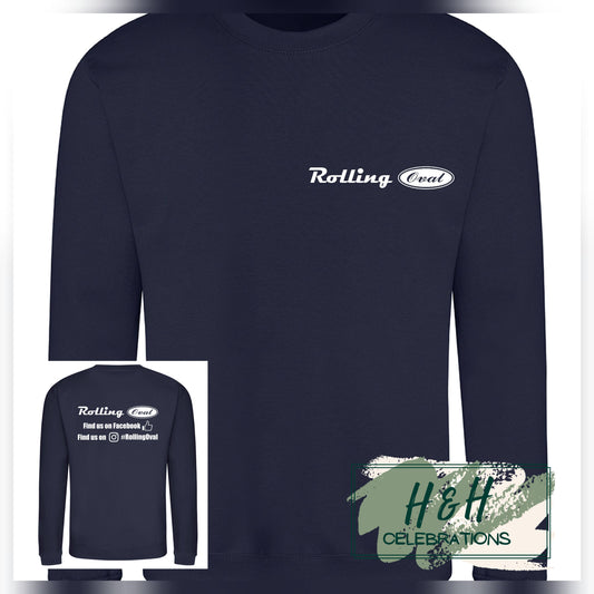 Rolling Oval Sweatshirt For Adults - Oxford Navy