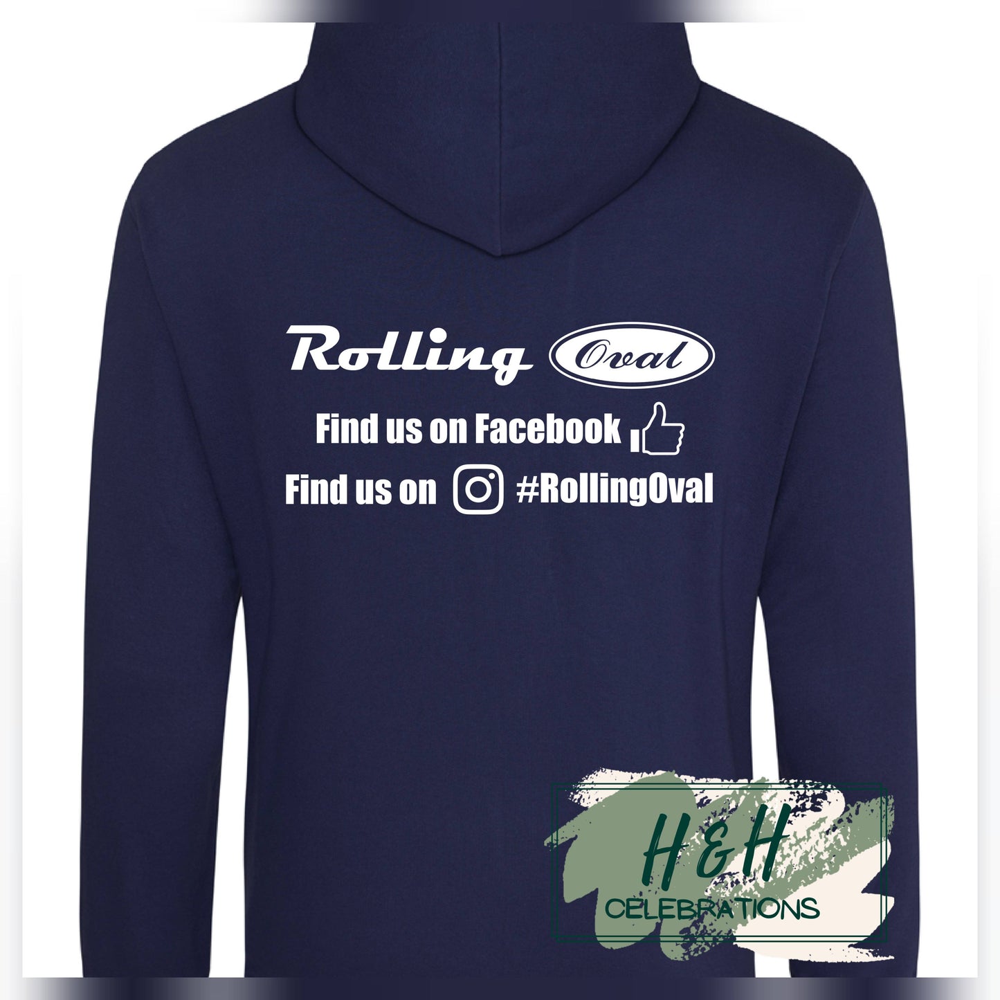 Rolling Oval Hoodie For Adults - Oxford Navy