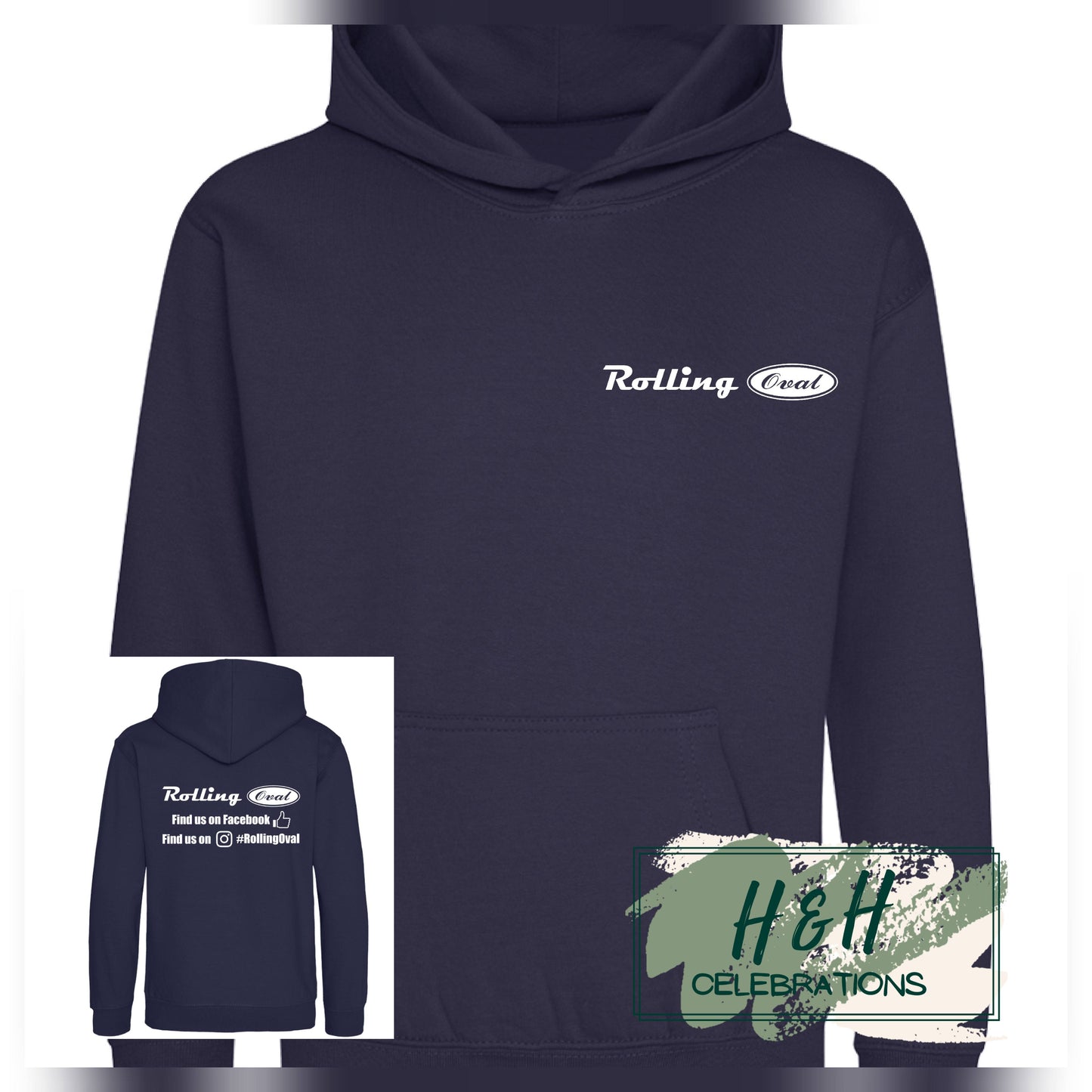 Rolling Oval Hoodie For Kids - Oxford Navy