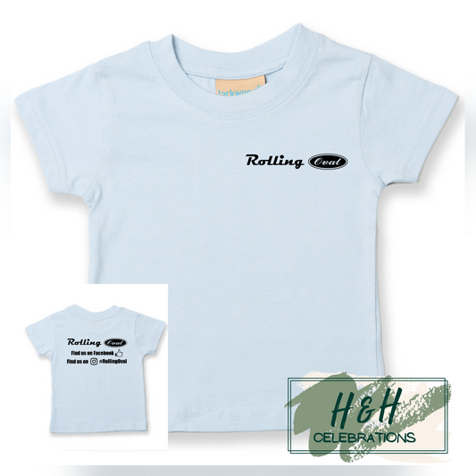 Rolling Oval T-Shirt For Babies - Pale Blue