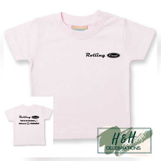 Rolling Oval T-Shirt For Babies - Pale Pink