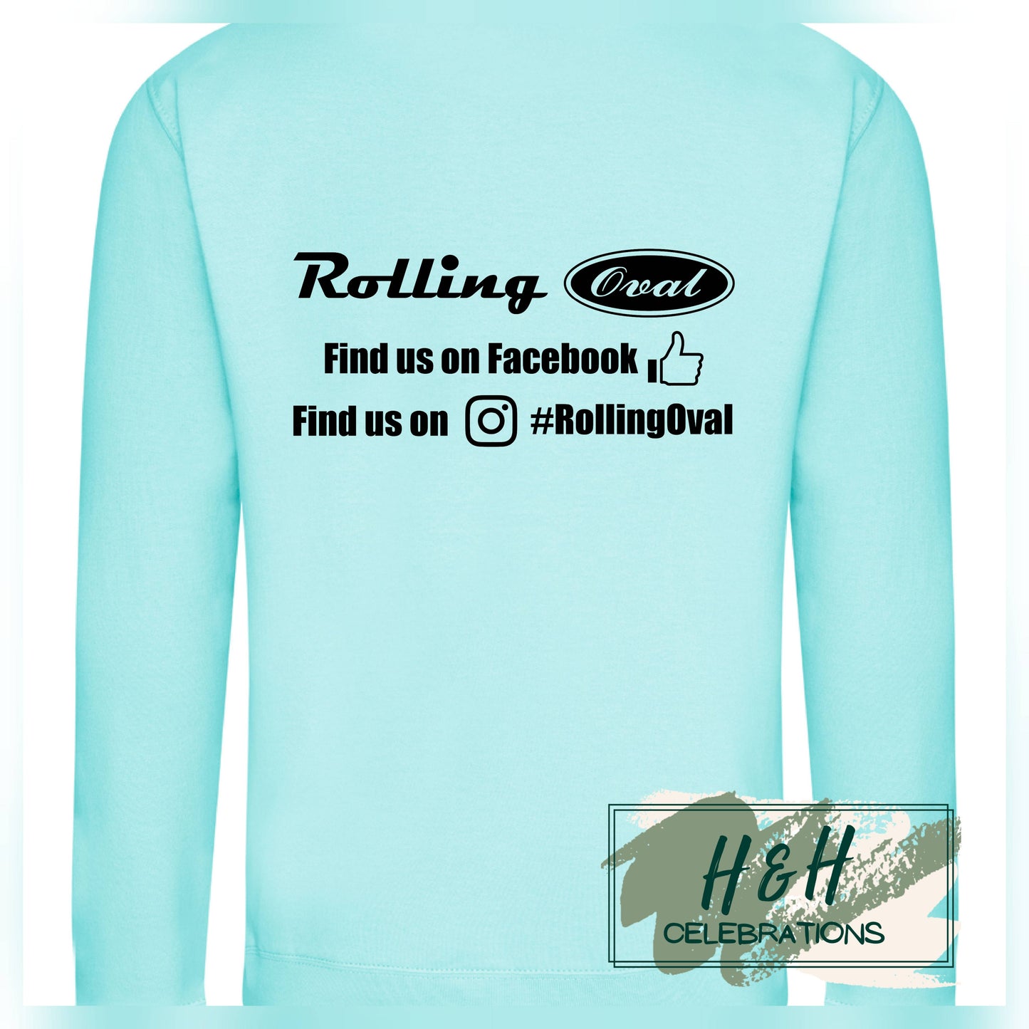 Rolling Oval Sweatshirt For Adults - Peppermint