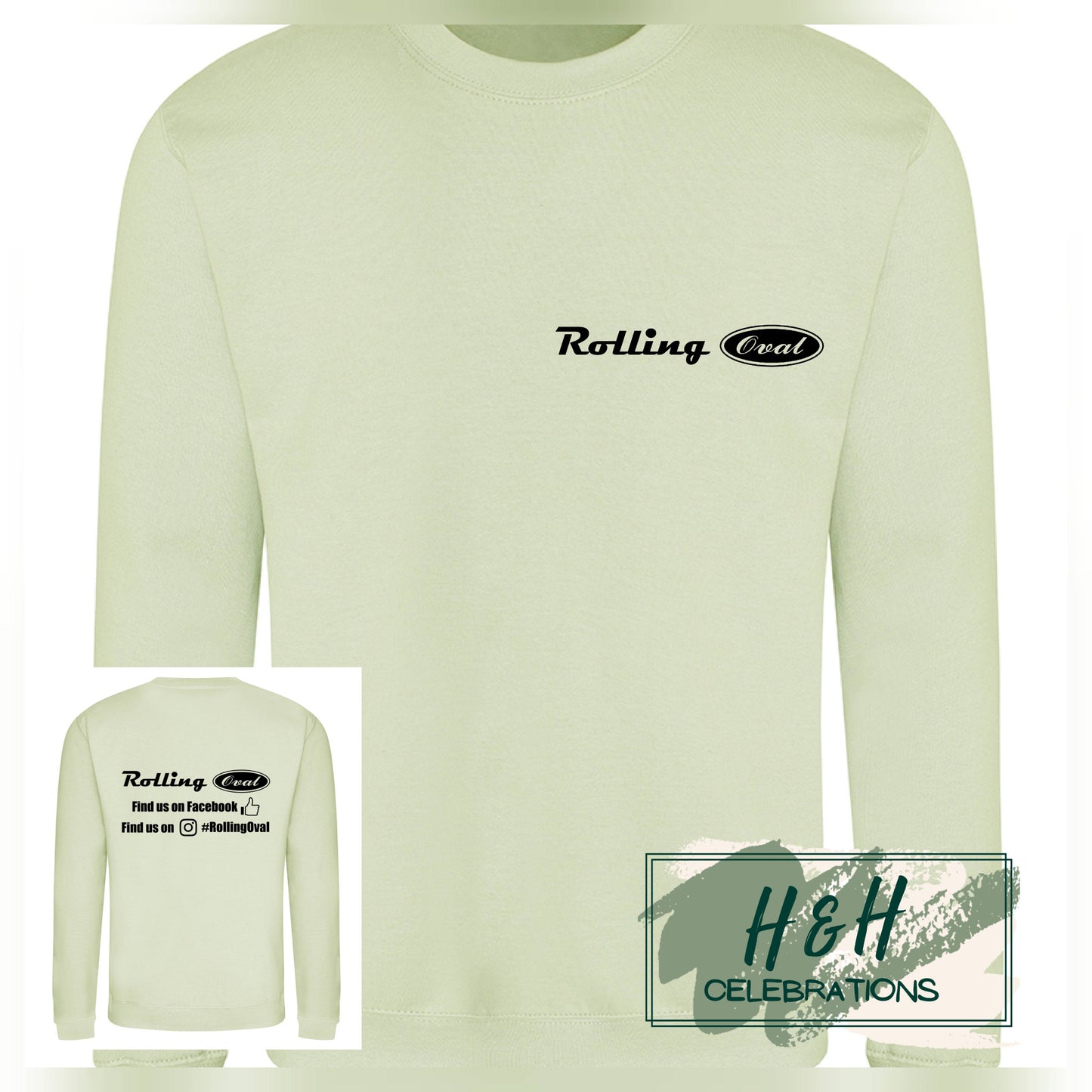Rolling Oval Sweatshirt For Adults - Pistachio