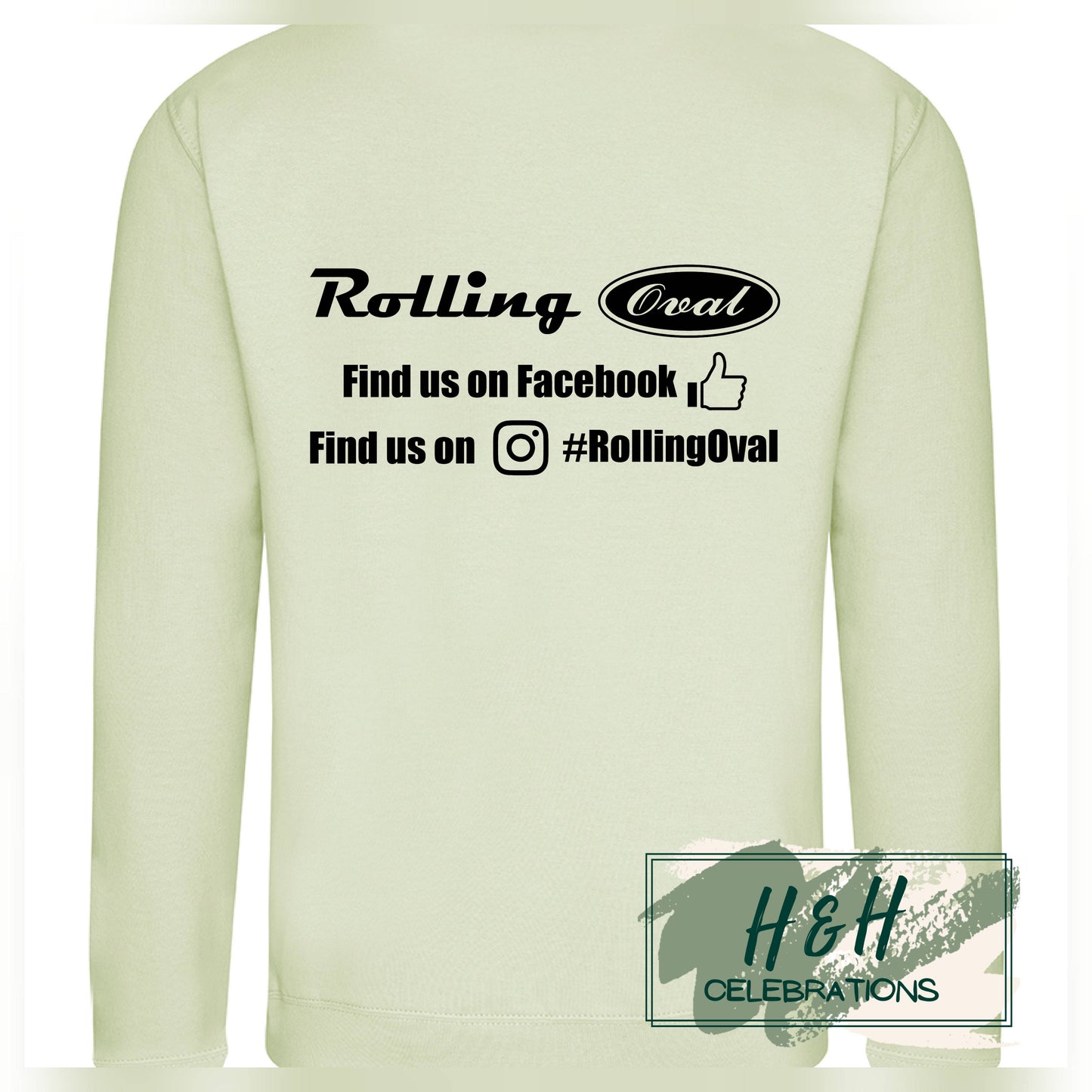 Rolling Oval Sweatshirt For Adults - Pistachio