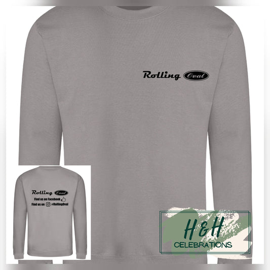 Rolling Oval Sweatshirt For Adults - Platinum Grey