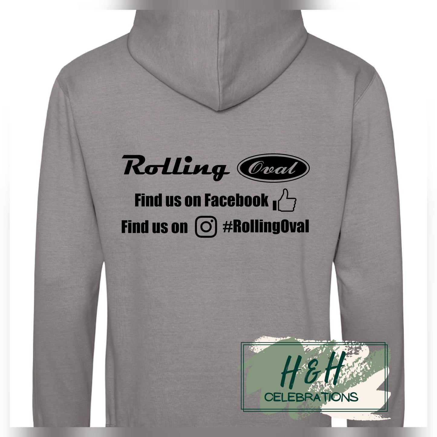 Rolling Oval Hoodie For Adults - Platinum Grey