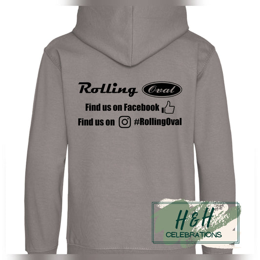 Rolling Oval Hoodie For Adults - Platinum Grey