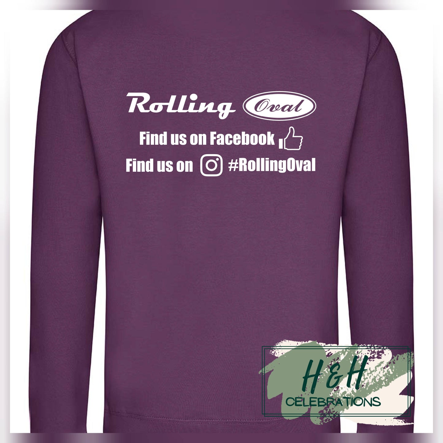 Rolling Oval Sweatshirt For Adults - Plum