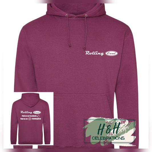 Rolling Oval Hoodie For Adults - Plum