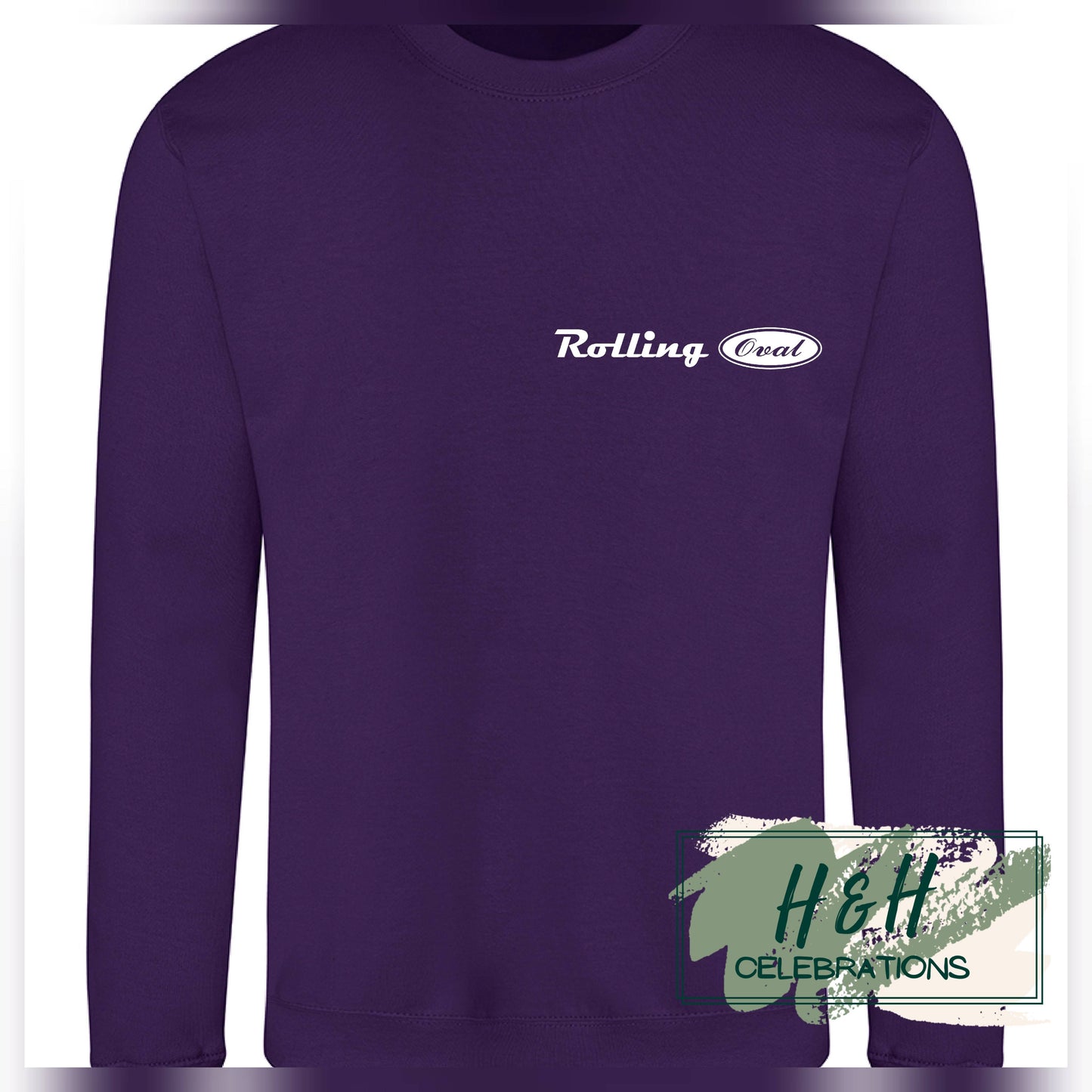 Rolling Oval Sweatshirt For Adults - Purple