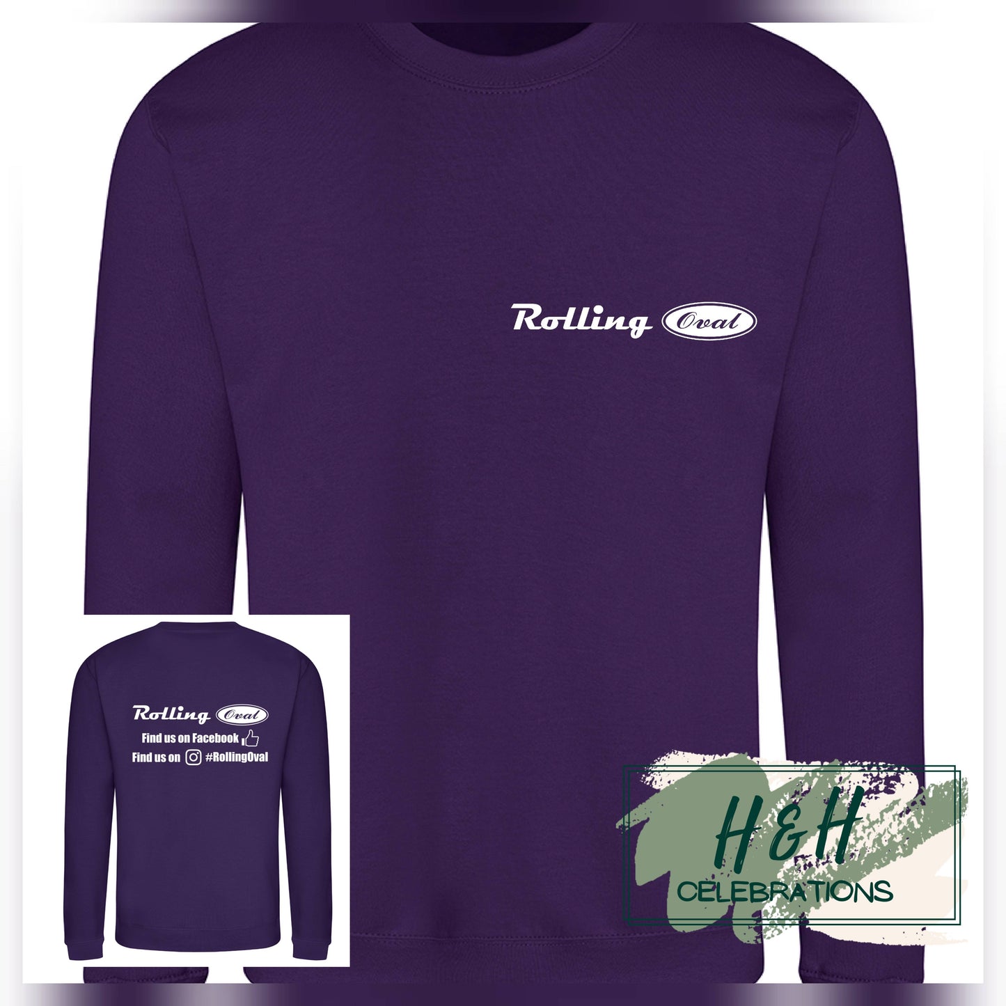 Rolling Oval Sweatshirt For Adults - Purple