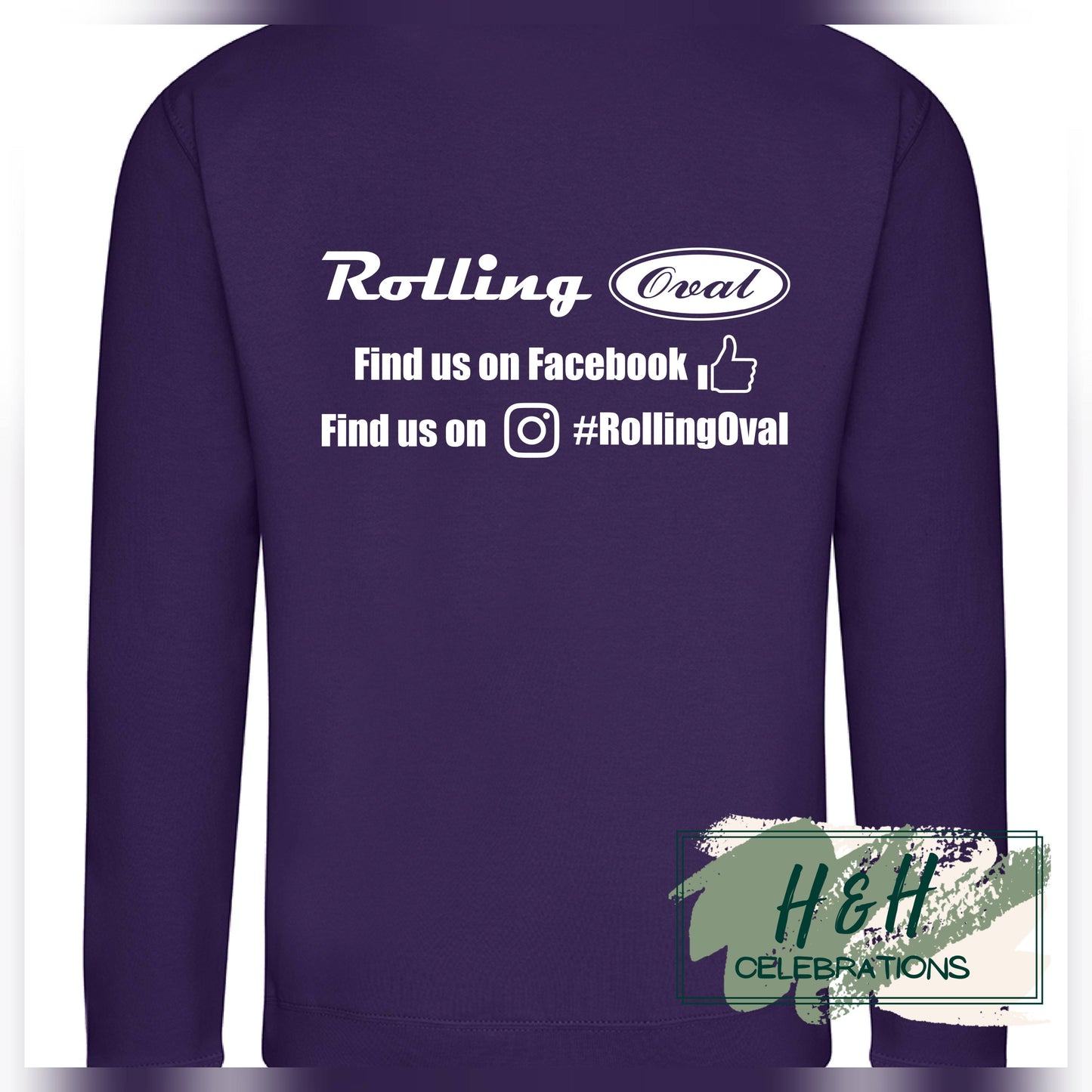 Rolling Oval Sweatshirt For Adults - Purple