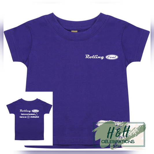 Rolling Oval T-Shirt For Babies - Purple