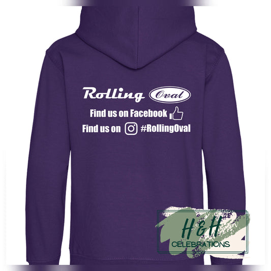 Rolling Oval Hoodie For Adults - Purple