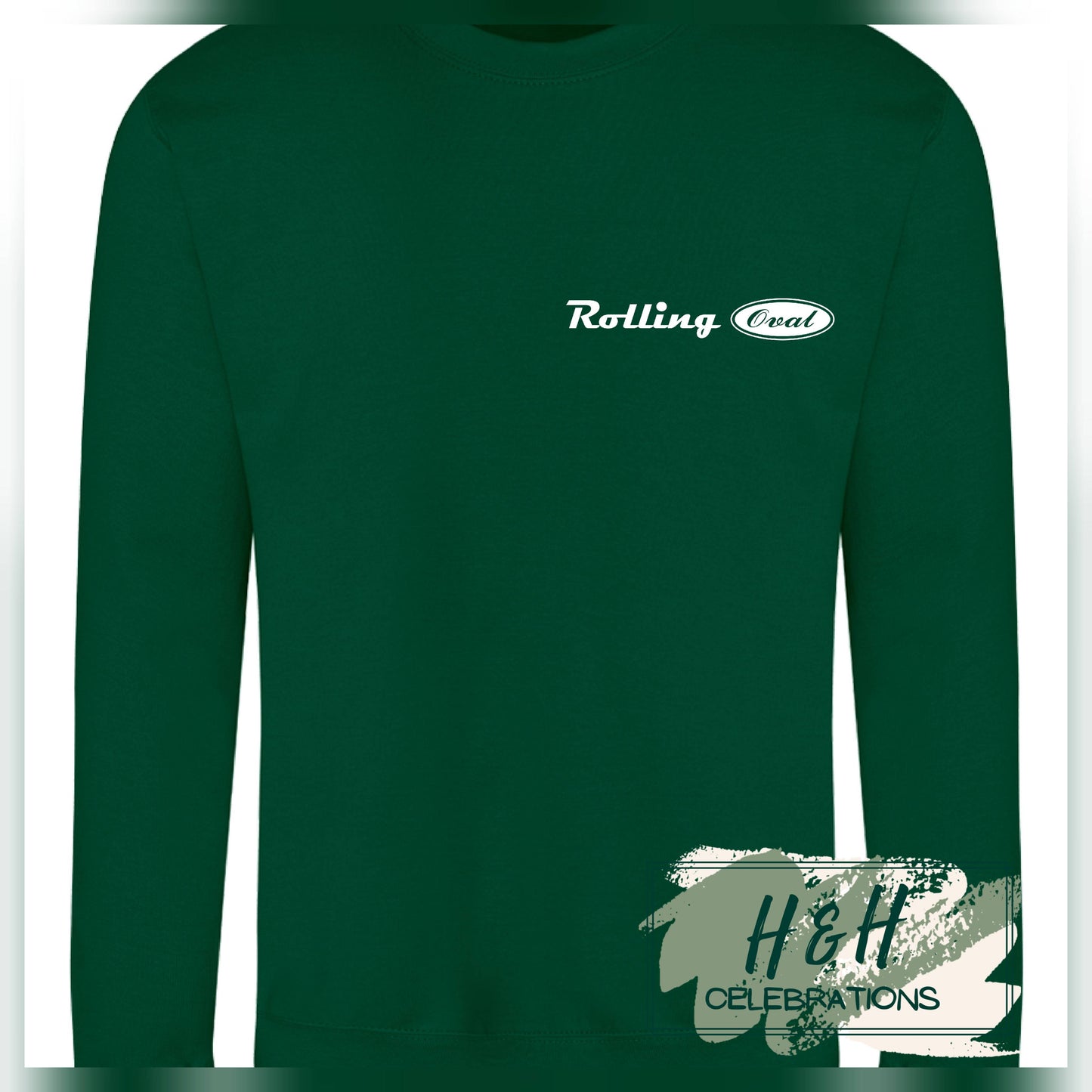 Rolling Oval Sweatshirt For Adults - Rainforest Green