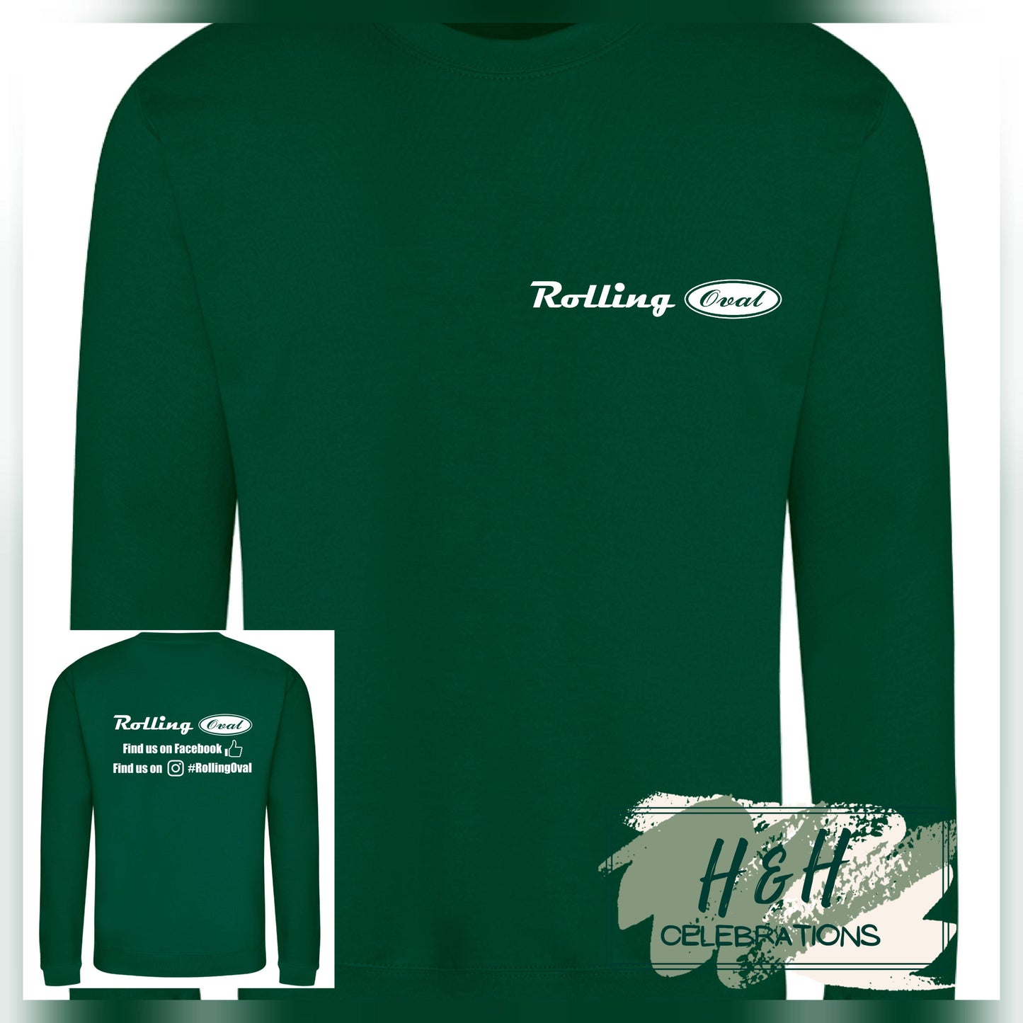 Rolling Oval Sweatshirt For Adults - Rainforest Green