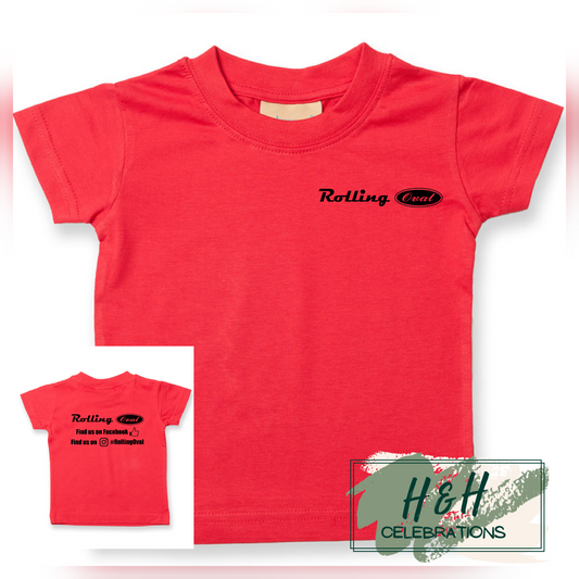 Rolling Oval T-Shirt For Babies - Red