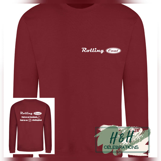 Rolling Oval Sweatshirt For Adults - Red Hot Chilli