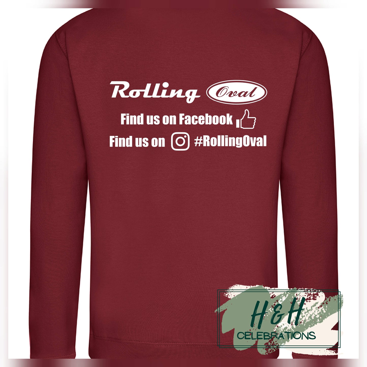Rolling Oval Sweatshirt For Adults - Red Hot Chilli