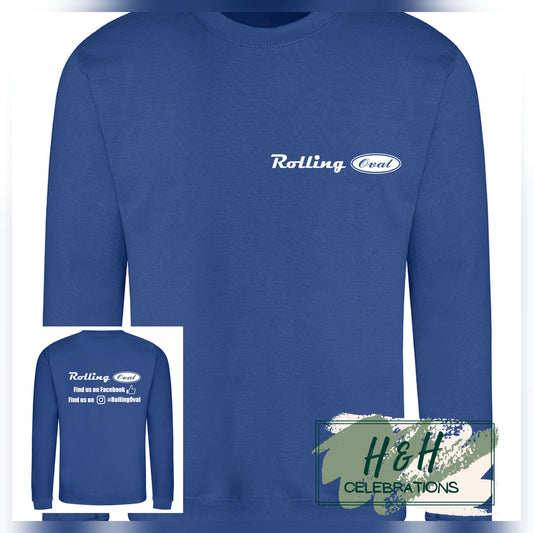 Rolling Oval Sweatshirt For Adults - Royal Blue