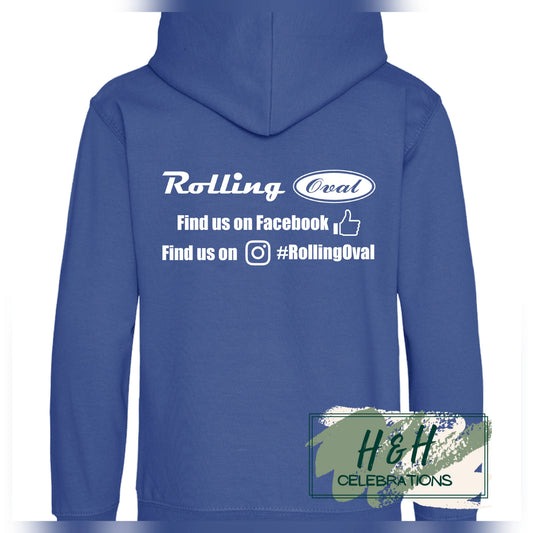 Rolling Oval Hoodie For Adults - Royal Blue
