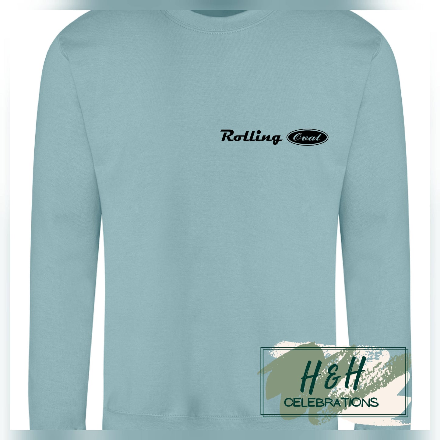 Rolling Oval Sweatshirt For Adults - Seafoam