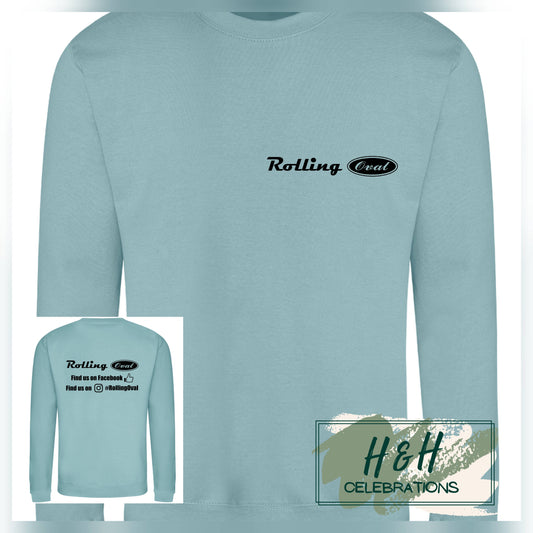 Rolling Oval Sweatshirt For Adults - Seafoam