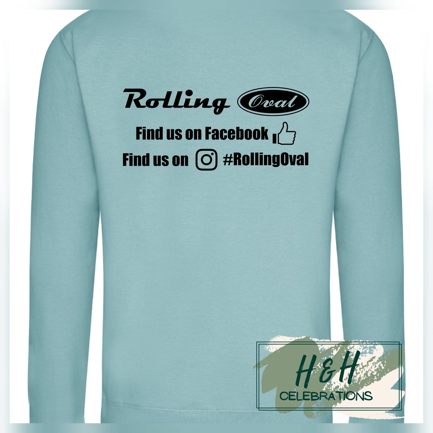 Rolling Oval Sweatshirt For Adults - Seafoam