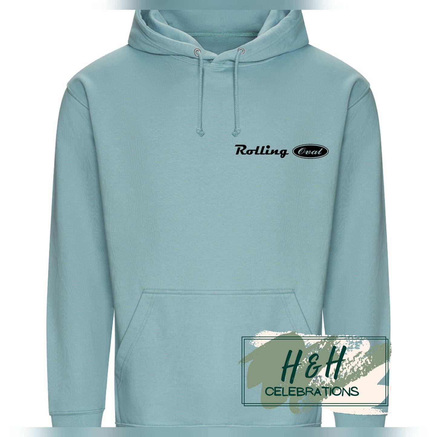Rolling Oval Hoodie For Adults - Seafoam
